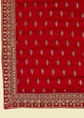 Manyavar Men Rani Pink Buta Patterned Dupatta image number 1