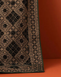 Manyavar Men Teal Green Chowkadi Motif Stole