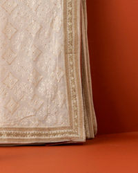 Manyavar Men Warm White Georgette Dupatta