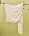 Manyavar Men Warm White Satin Dupatta with Embroidery