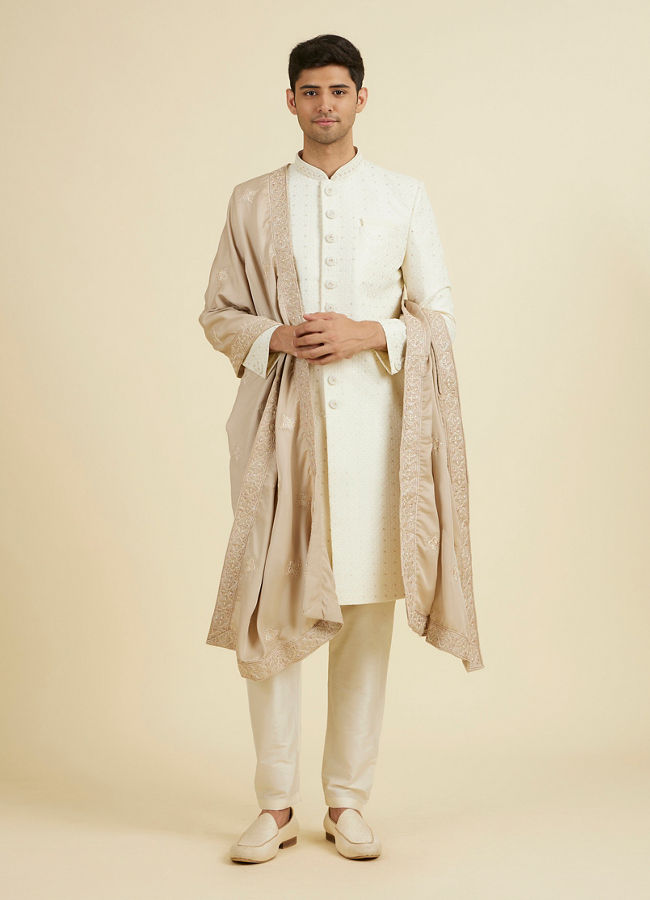 Manyavar Men Regal Beige Celebration Dupatta