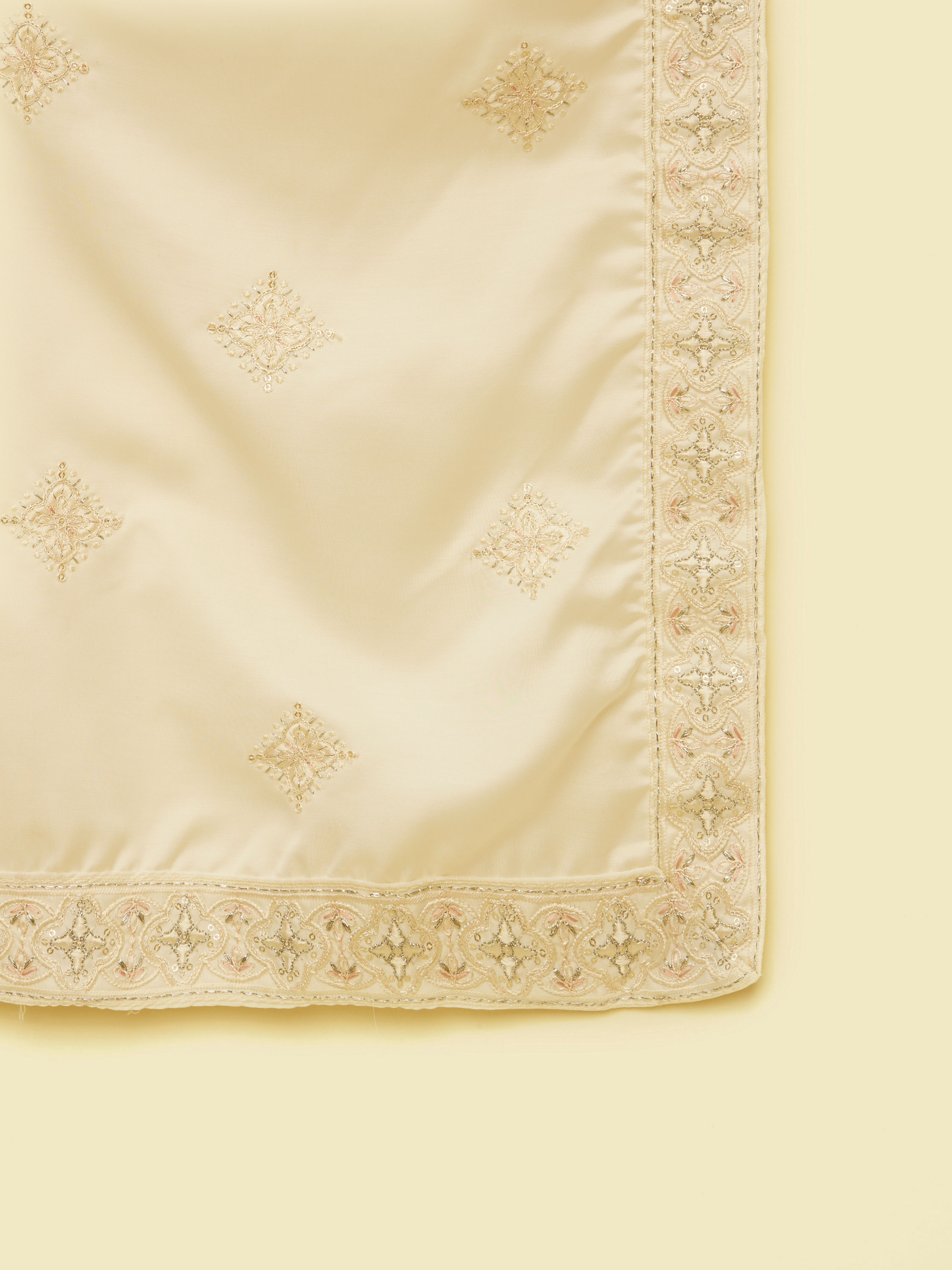 Manyavar Men Cream Satin Elegance Dupatta