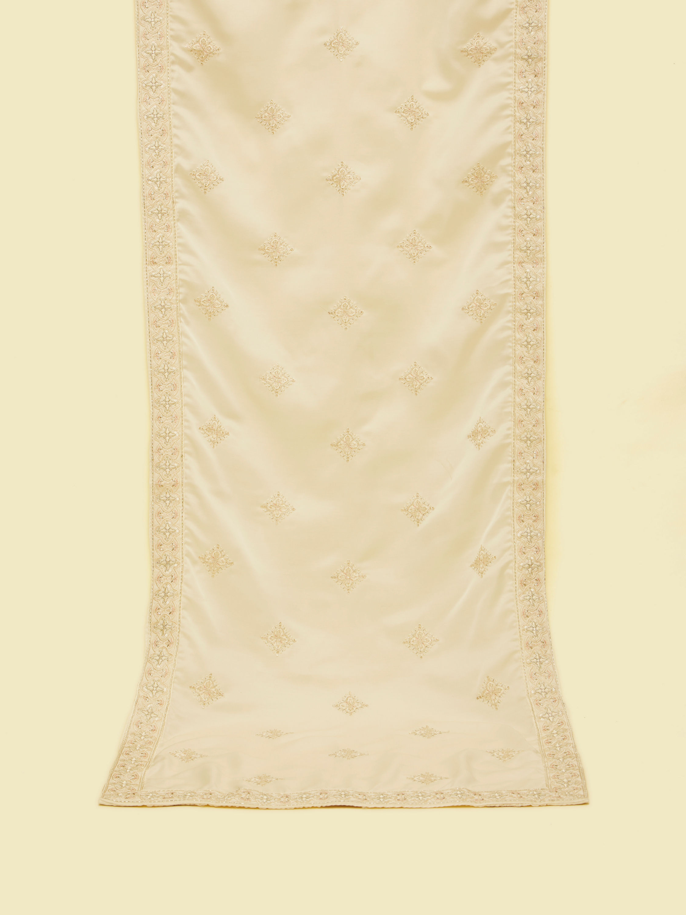 Manyavar Men Cream Satin Elegance Dupatta