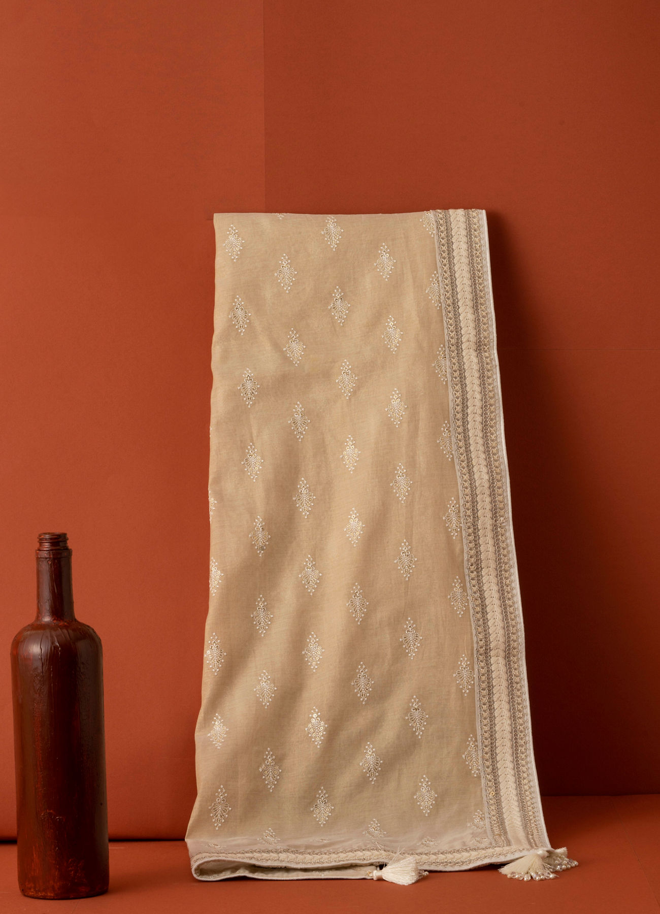 Manyavar Men Golden Chanderi Glory Dupatta