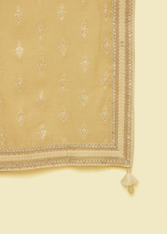 Manyavar Men Golden Chanderi Glory Dupatta