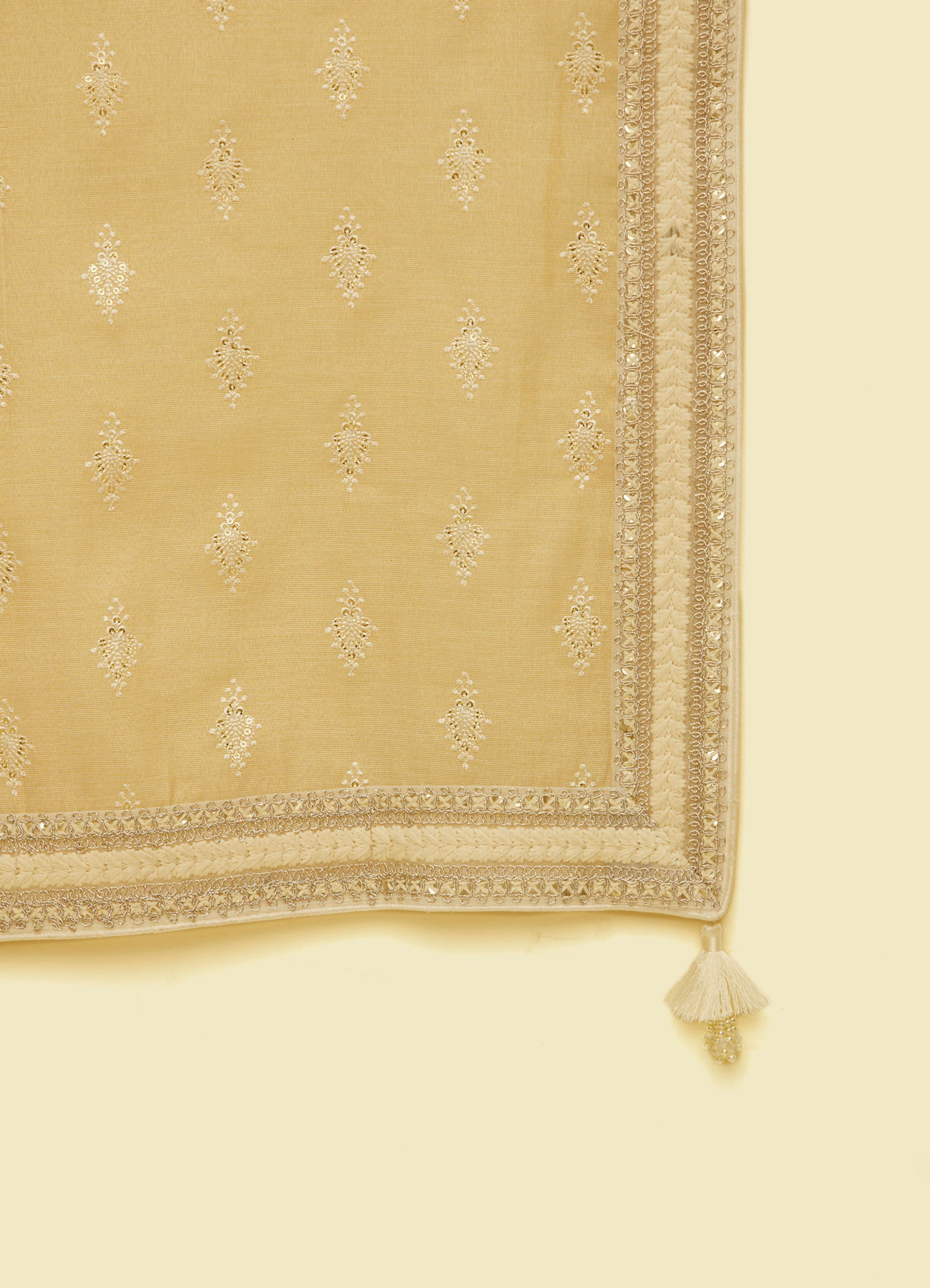 Manyavar Men Golden Chanderi Glory Dupatta