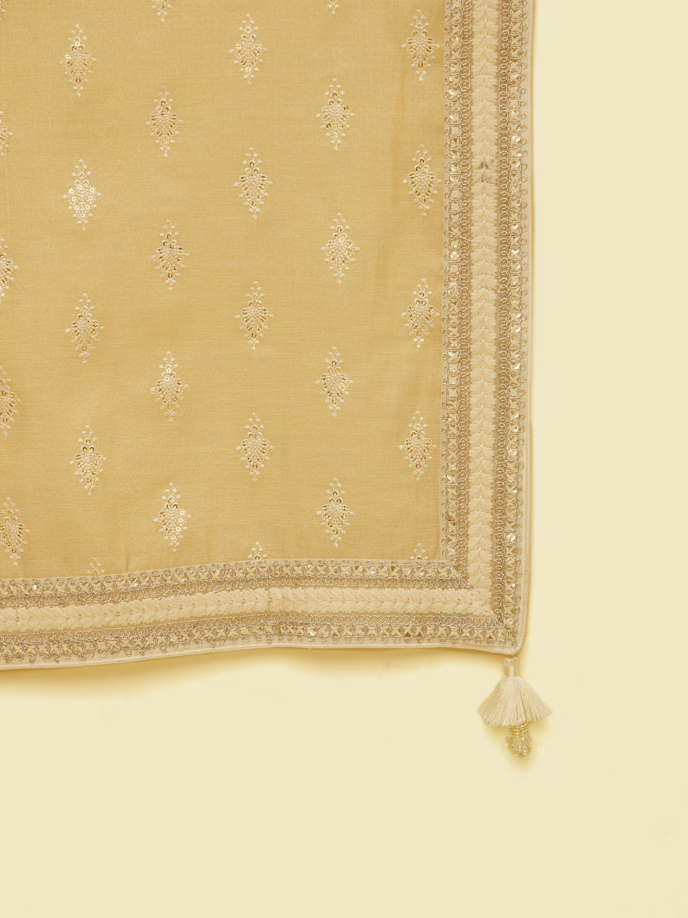Manyavar Men Golden Chanderi Glory Dupatta