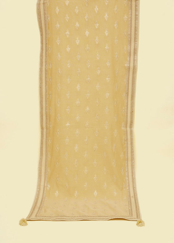 Manyavar Men Golden Chanderi Glory Dupatta