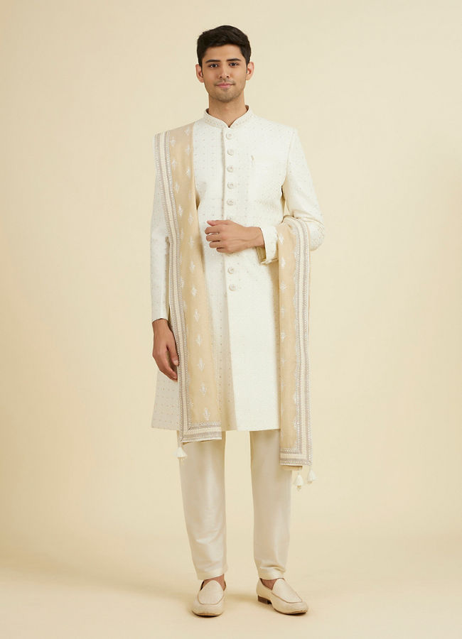 Manyavar Men Golden Chanderi Glory Dupatta