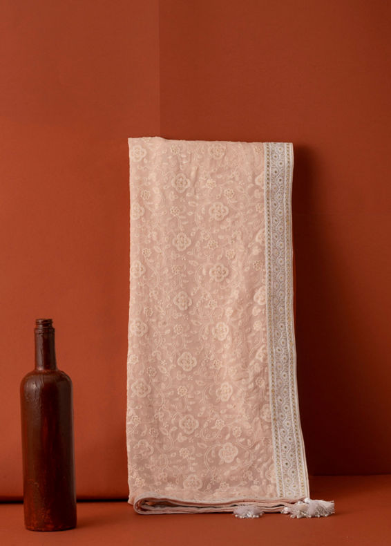 Manyavar Men Pink Elegance Georgette Dupatta