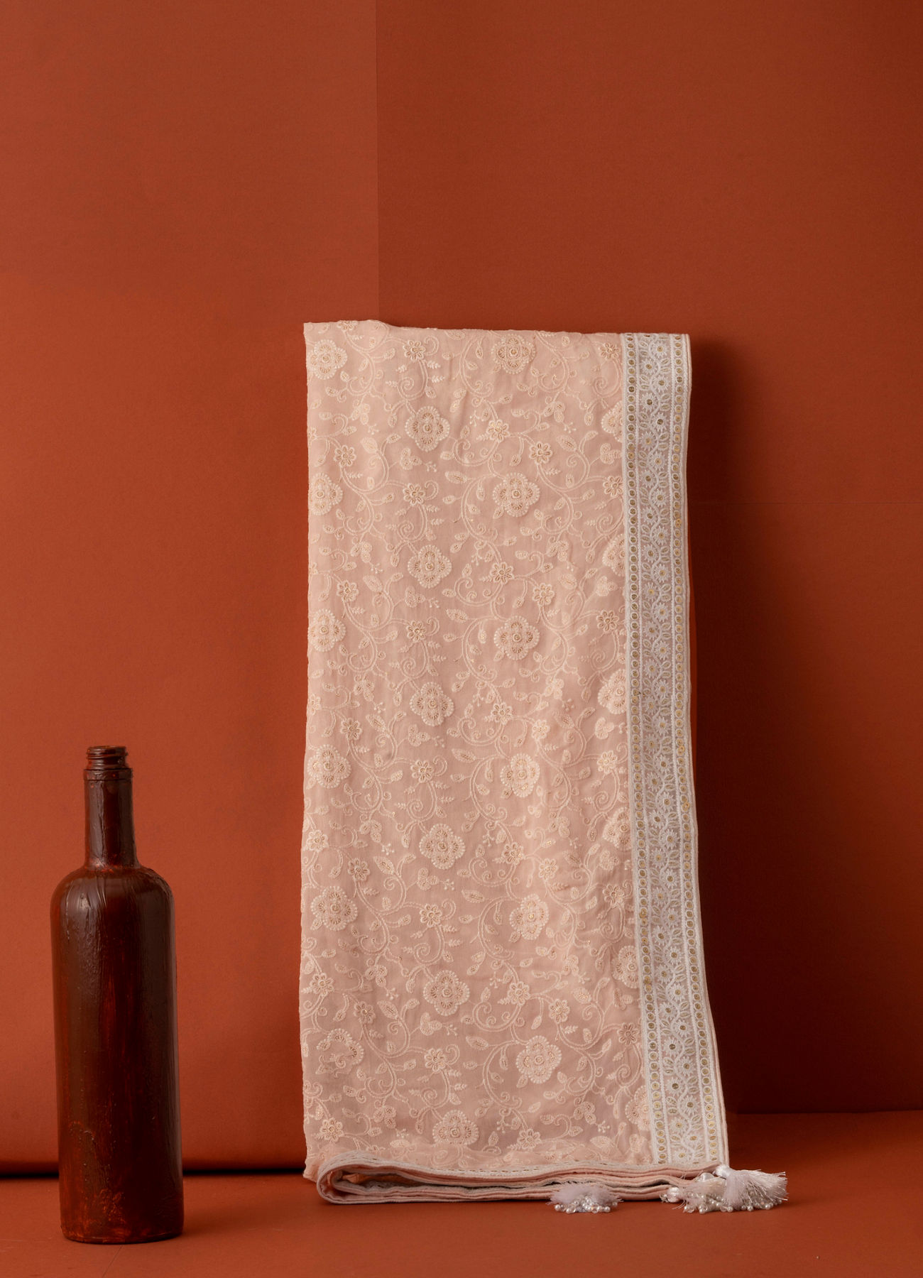 Manyavar Men Pink Elegance Georgette Dupatta