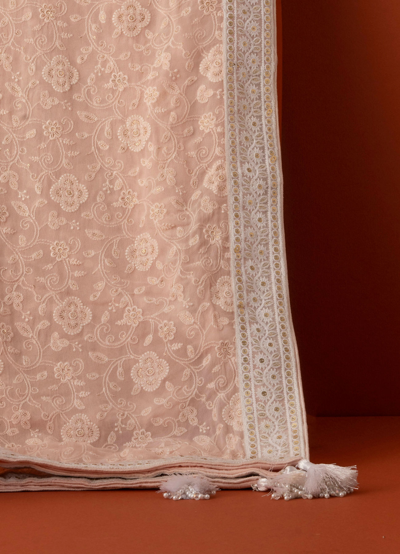 Manyavar Men Pink Elegance Georgette Dupatta