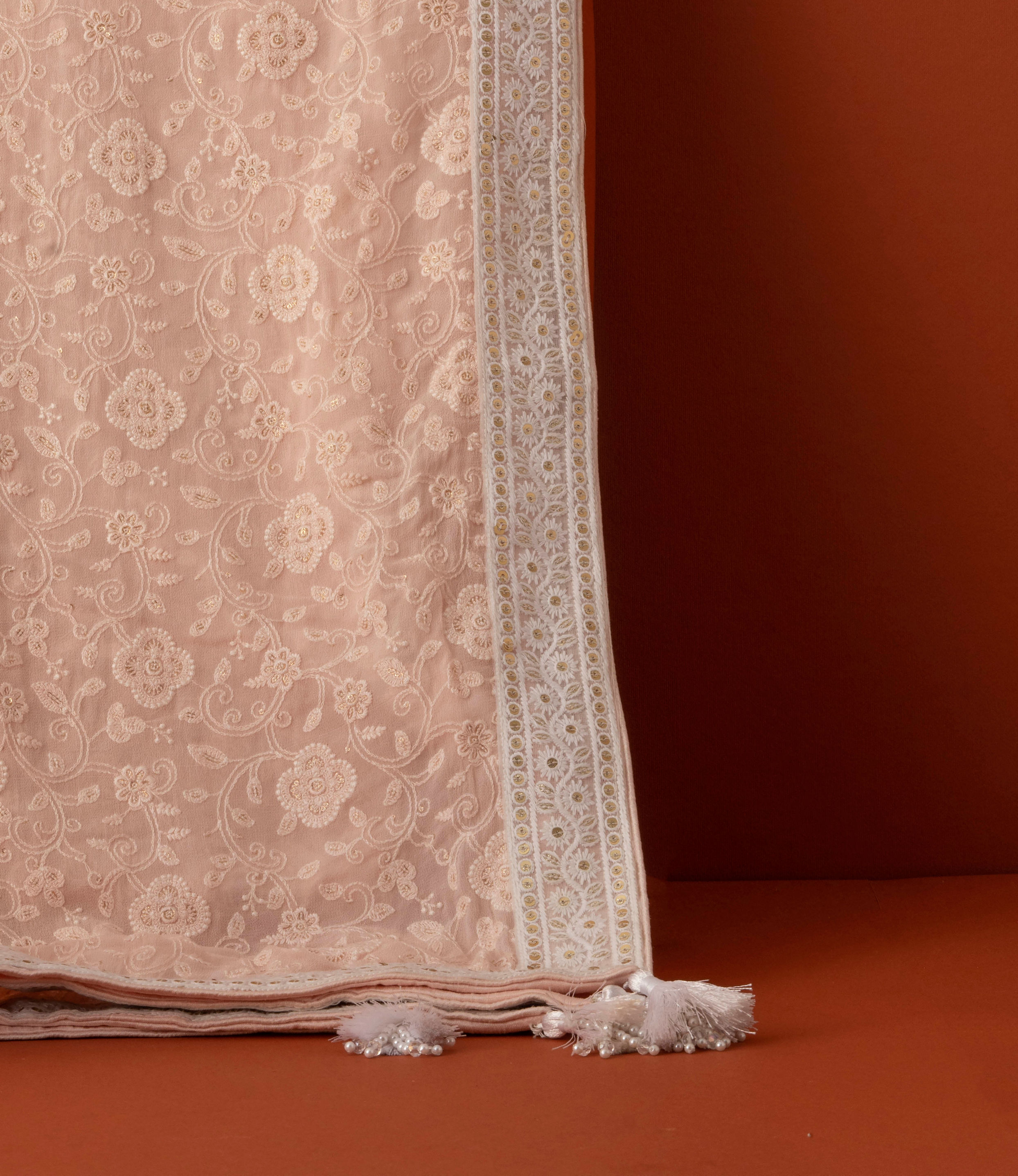 Manyavar Men Pink Elegance Georgette Dupatta