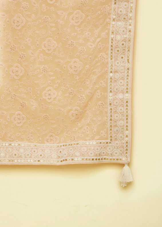Manyavar Men Pink Elegance Georgette Dupatta
