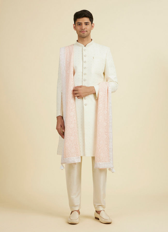 Manyavar Men Pink Elegance Georgette Dupatta