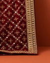 Manyavar Men Regal Red Velvet Dupatta