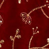 Red Velvet Dupatta with Embroidery