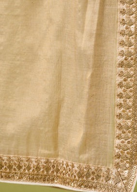 Manyavar Men Gold Tissue Dupatta with Embroidery