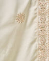 Manyavar Men White Satin Dupatta with Embroidery