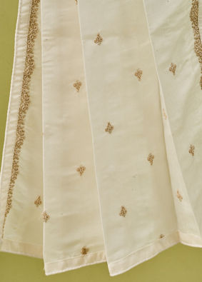 Manyavar Men Beige Art Silk Dupatta with Embroidery