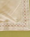 Manyavar Men Cream Satin Dupatta with Embroidery