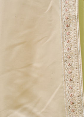 Manyavar Men Cream Satin Dupatta with Embroidery