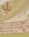 Manyavar Men Champagne Satin Dupatta with Embroidery