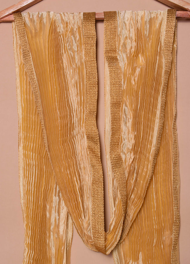 Manyavar Men Cloud Cream Pleated Traditional Stole