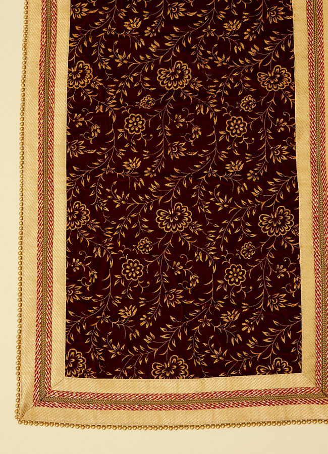 Manyavar Men Classic Velvet Maroon Dupatta