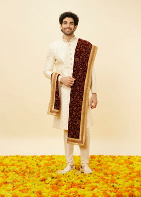 Classic Velvet Maroon Dupatta image number 2