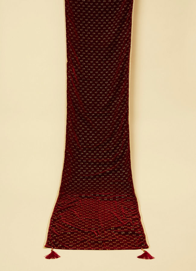 Manyavar Men Smart Maroon Dupatta