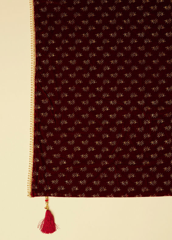 Manyavar Men Smart Maroon Dupatta