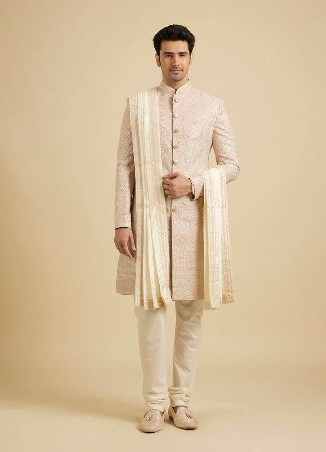 Manyavar Men White Elegance Dupatta