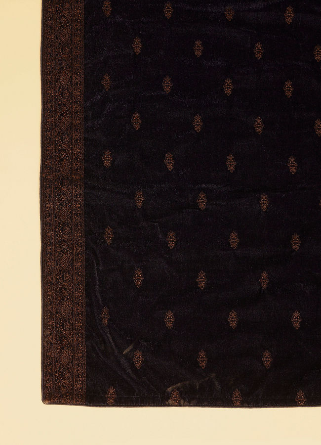 Manyavar Men Dark Blue Floral Embroidered Dupatta