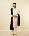 Manyavar Men Dark Blue Floral Embroidered Dupatta
