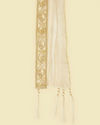 Manyavar Men Warm White Pleated Sequined Dupatta