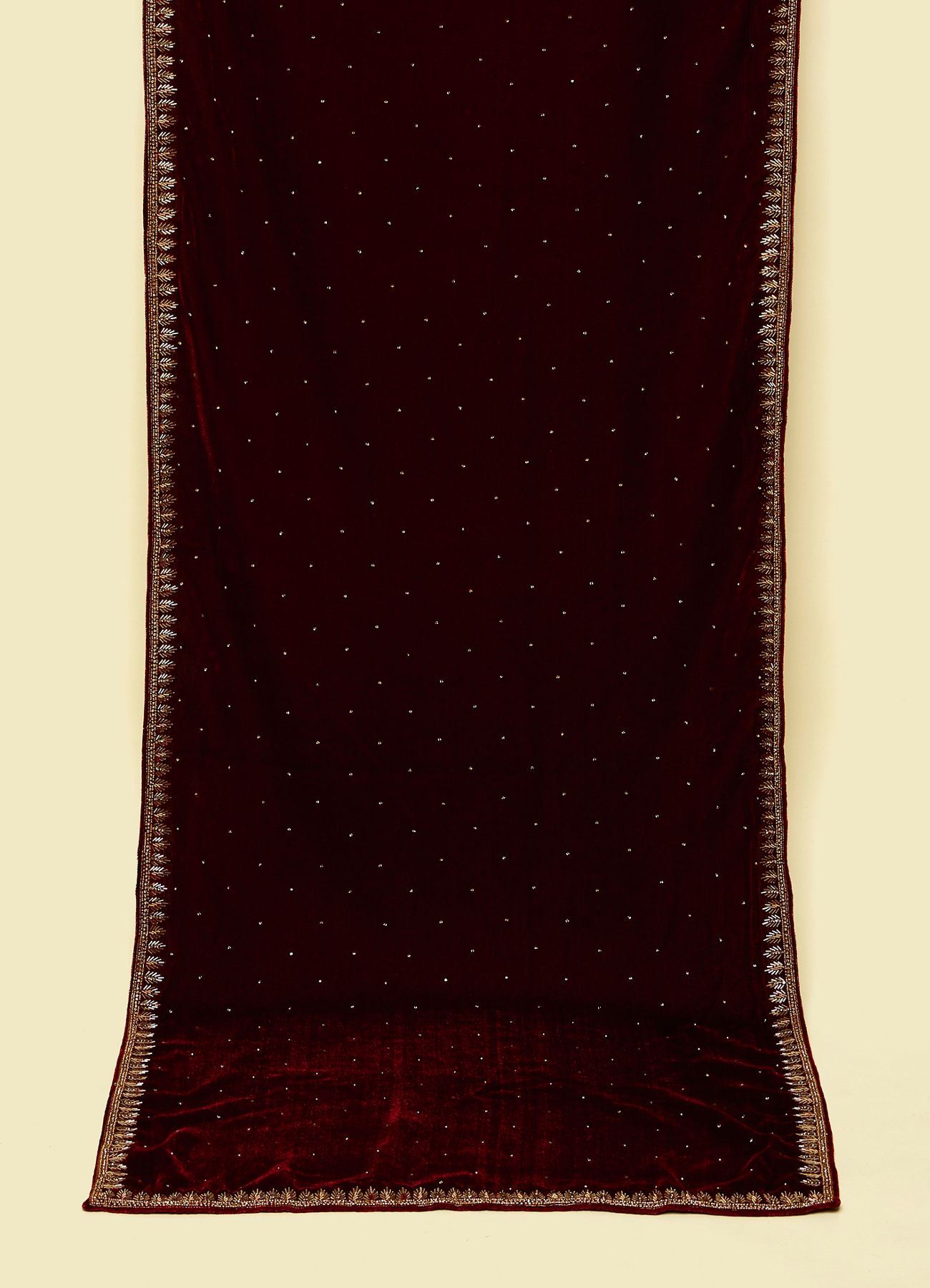 Manyavar Men Classic Maroon Polki Dotted Dupatta