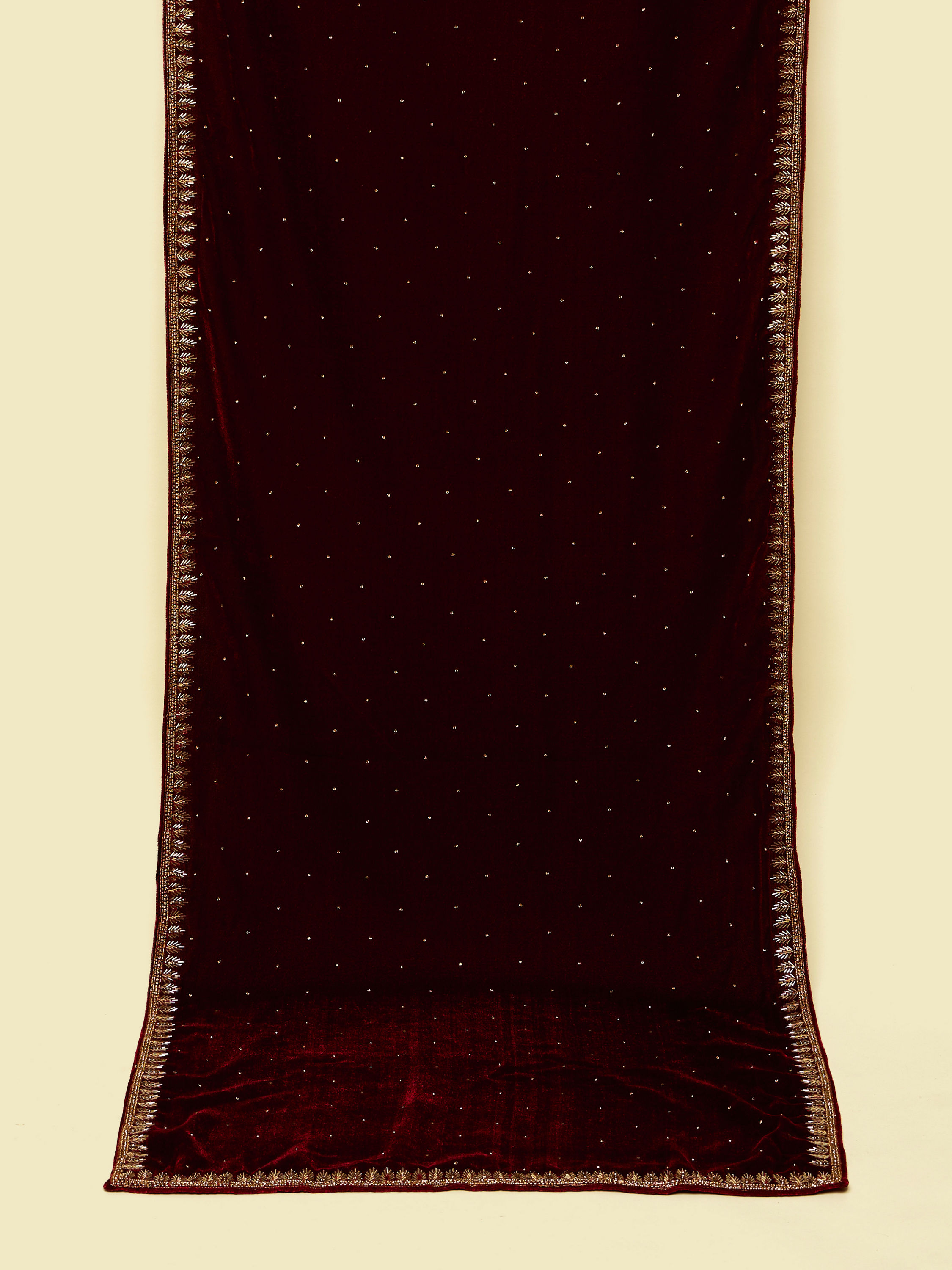 Manyavar Men Classic Maroon Polki Dotted Dupatta