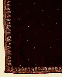 Manyavar Men Classic Maroon Polki Dotted Dupatta