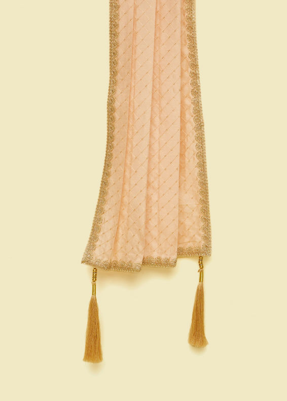 Manyavar Men Peach Imgued Elegance Dupatta