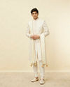 Manyavar Men Ivory White Sequined Stole