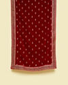 Manyavar Men Festive Red Velvet Dupatta image number 1