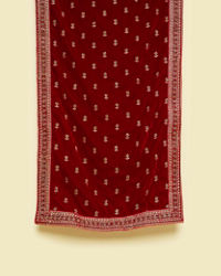 Manyavar Men Festive Red Velvet Dupatta