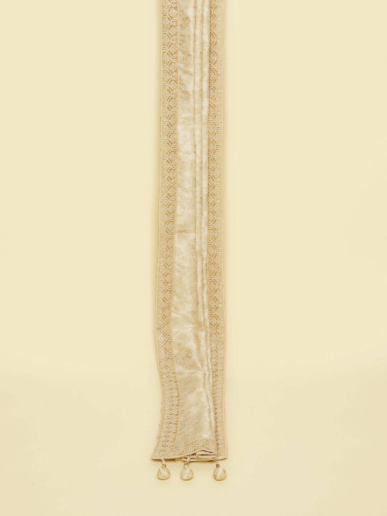 Manyavar Men Cream Coloured Festive Dupatta
