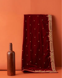 Manyavar Men Classic Red Bel Buti Patterned Dupatta