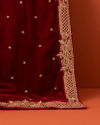 Manyavar Men Classic Red Bel Buti Patterned Dupatta