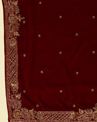 Manyavar Men Classic Red Bel Buti Patterned Dupatta