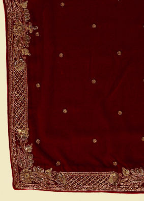 Manyavar Men Classic Red Bel Buti Patterned Dupatta image number 1