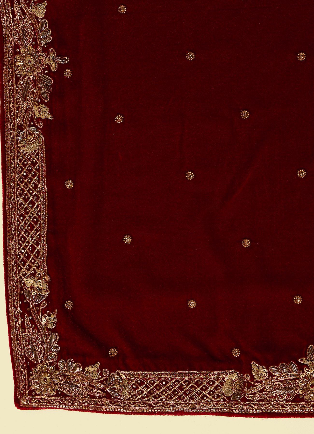 Manyavar Men Classic Red Bel Buti Patterned Dupatta