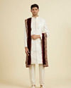 Manyavar Men Velvety Maroon Elegance Dupatta
